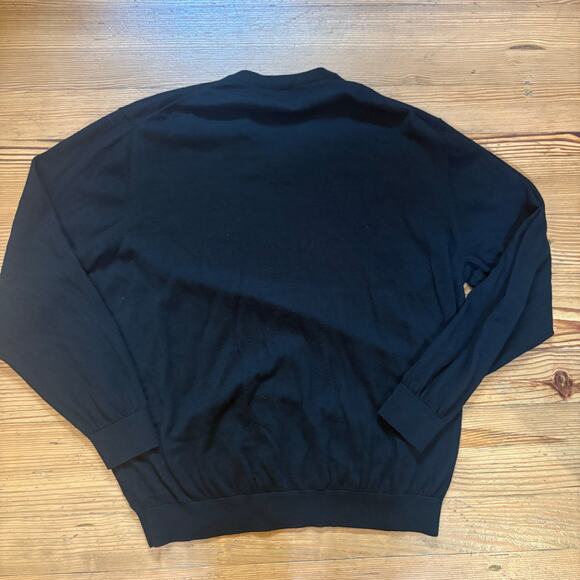 Turnbury black extra fine merino wool v neck mens sweater SIZE 2XB - Picture 5 of 5